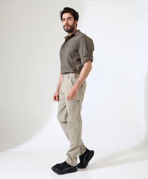 Erkek Outdoor Taktik Pantolon Hareketli Bel Bej