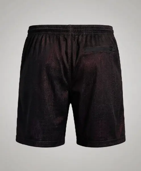 Desenli Unisex Spor Şort Bordo