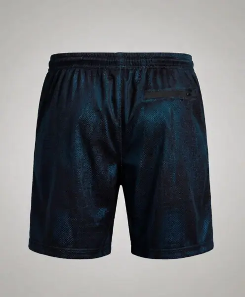 Desenli Unisex Spor Şort Koyu Mavi